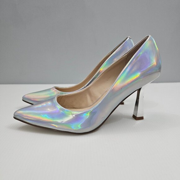 NEW Steve Madden Salza Pumps Womens 6 Iridescent Metallic Pointed Toe Stiletto - Picture 1 of 15